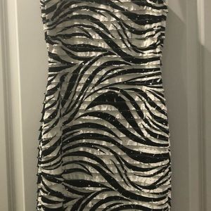 Zebra mini dress with gems